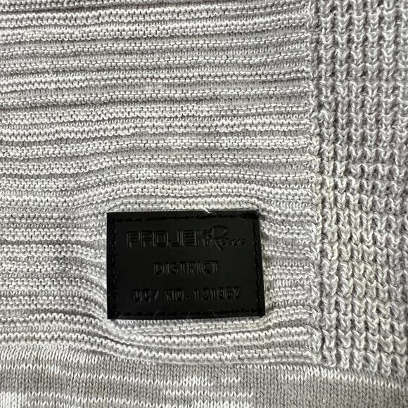 Projek Raw Mens Quarter‎ Zip Mixed Media Sweater Gray Size Medium Tech Urban - Picture 4 of 7